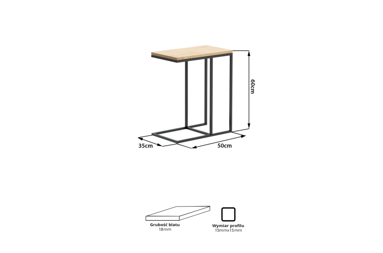 Wygodny stolik pomocniczy Linn