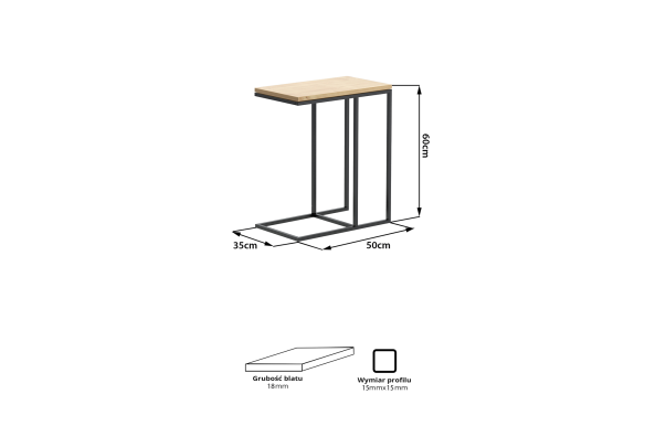 Wygodny stolik pomocniczy Linn
