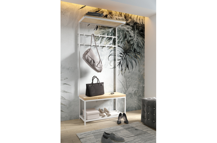 Wieszak Adun z półkami na czapki i buty oraz...