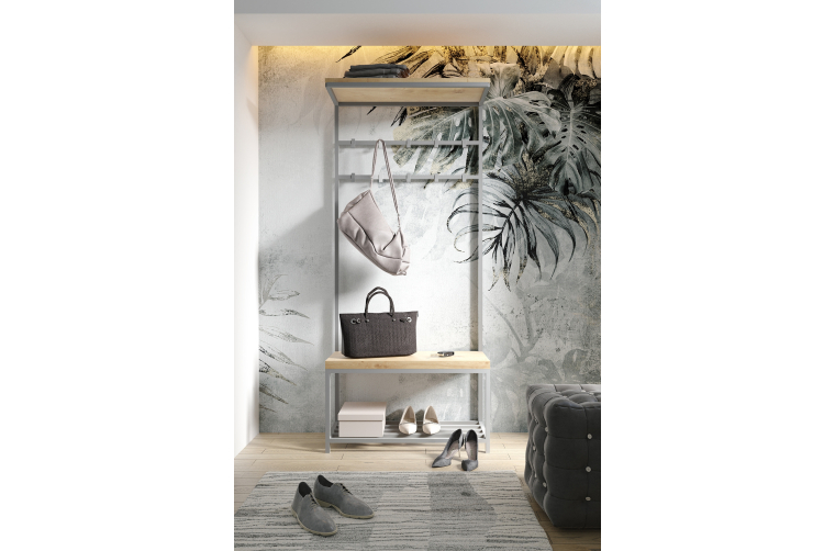 Wieszak Adun z półkami na czapki i buty oraz...