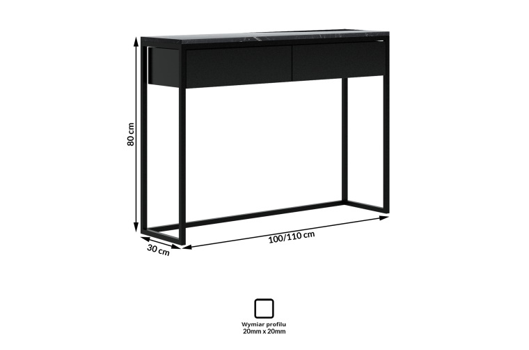 Konsola Oriana z szufladami i granitowym blatem