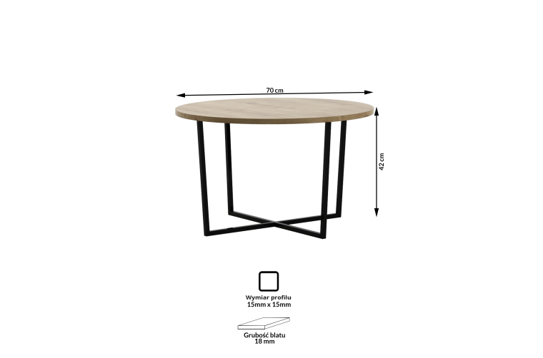 Okrągłe stoliki kawowe Frodi- zestaw