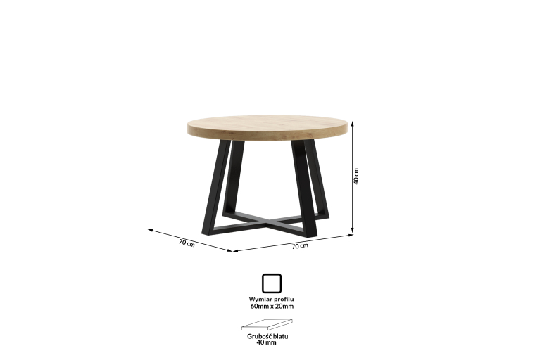 Okrągły stolik kawowy Ralf