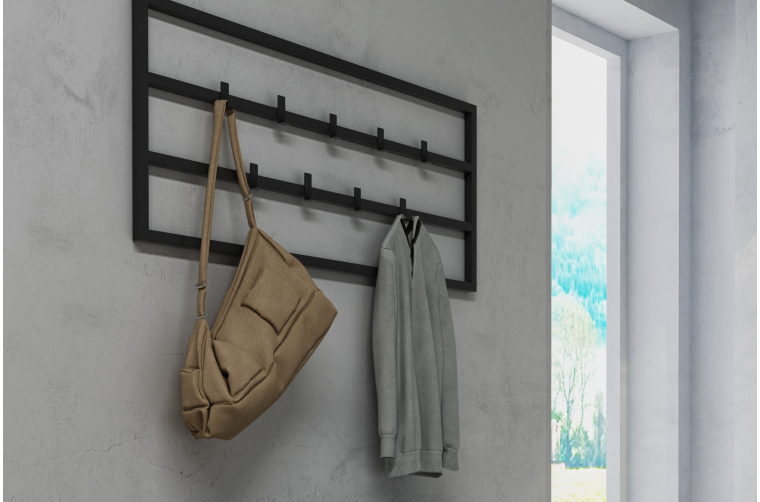 Wieszak Hakki 60cm, kolor czarny mat, wysyłka 24h