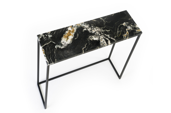 Konsola Ella z granitem belvedere 80x25x80- czarny stelaż 2