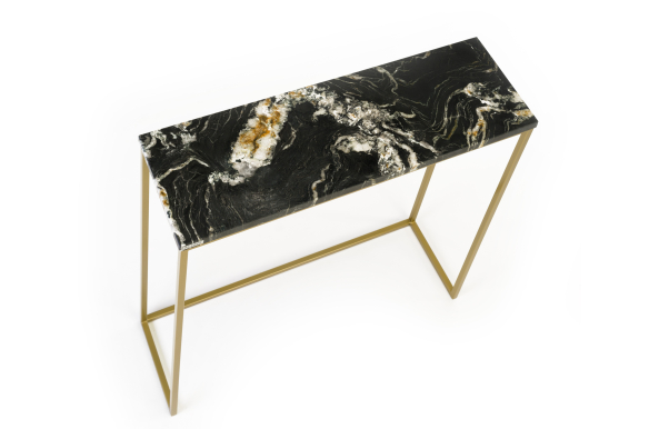 Konsola Ella z granitem Belvedere 80x25x80- złoty stelaż 2