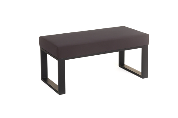 Ławka Dalton 80x40x41cm - siedzisko czarne, stelaż czarny mat, wysyłka 24h