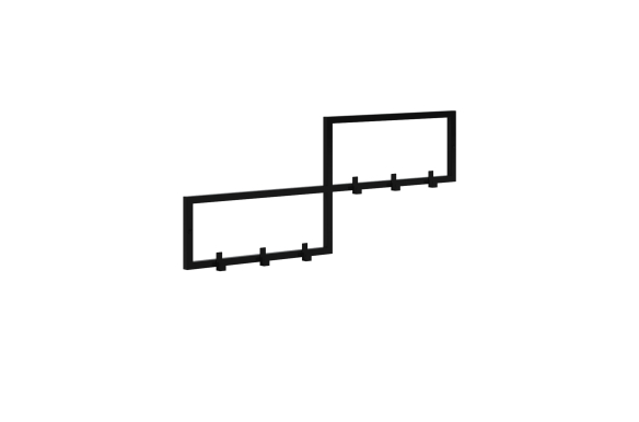 Wieszak Endi- szerokość 70cm, kolor czarny mat- wysyłka 24h