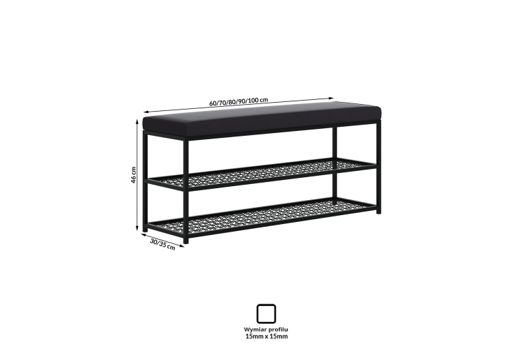 Ławka Asa 70x35x46hcm- siedzisko welwet 07...