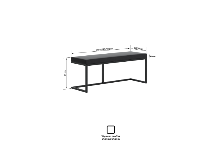 Ławka Lina 100x30 h41cm - siedzisko Twig 04...