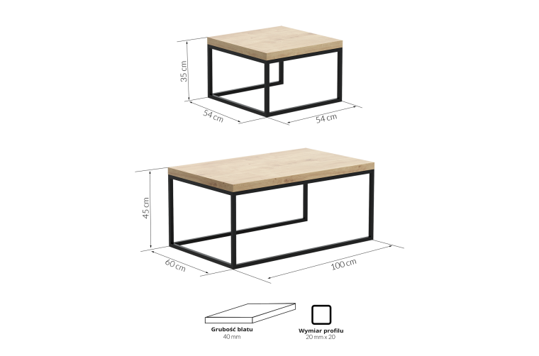 Stoliki kawowe Dos- DĄB OLEJOWANY  WYSYŁKA 24h