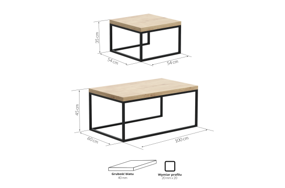 Stoliki kawowe Dos- DĄB OLEJOWANY  WYSYŁKA 24h