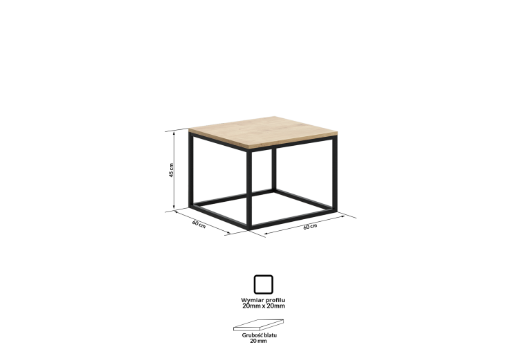 Stolik kawowy Ardal 60x60cm h40- granit Via...