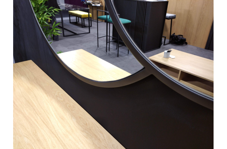 Lustro Gemina 130x100 cm, rama czarny mat,...