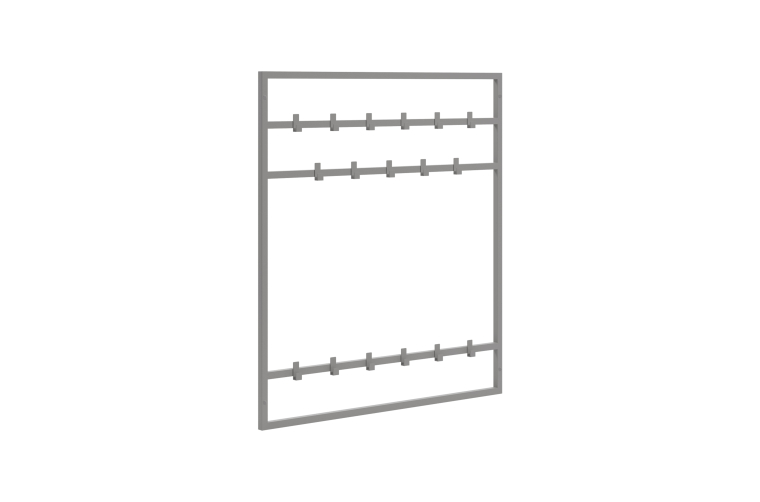 Industrialny wieszak Halvard z trzema poziomami