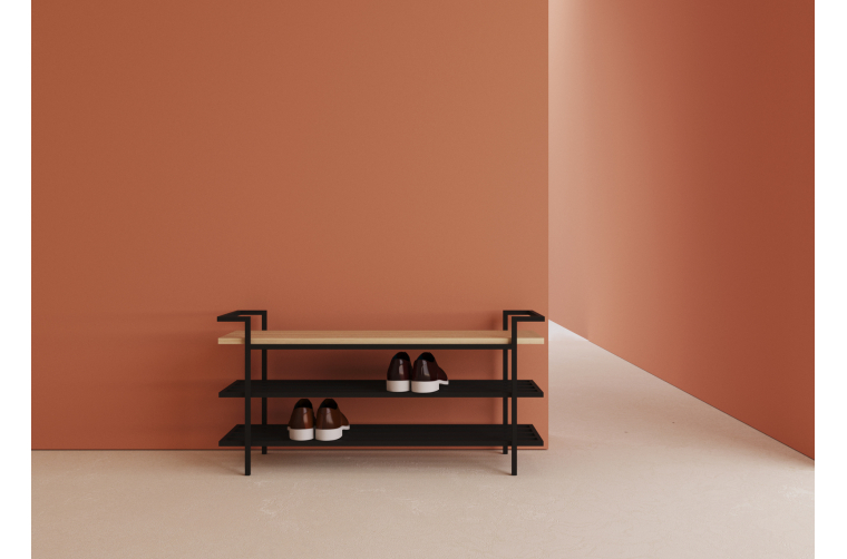 Lisa- industrialny regał na buty z siedziskiem