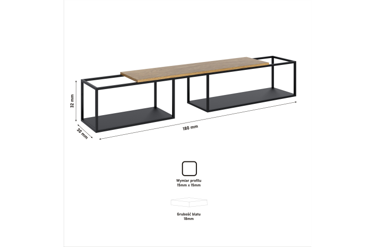 Designerska otwarta półka wisząca Varin