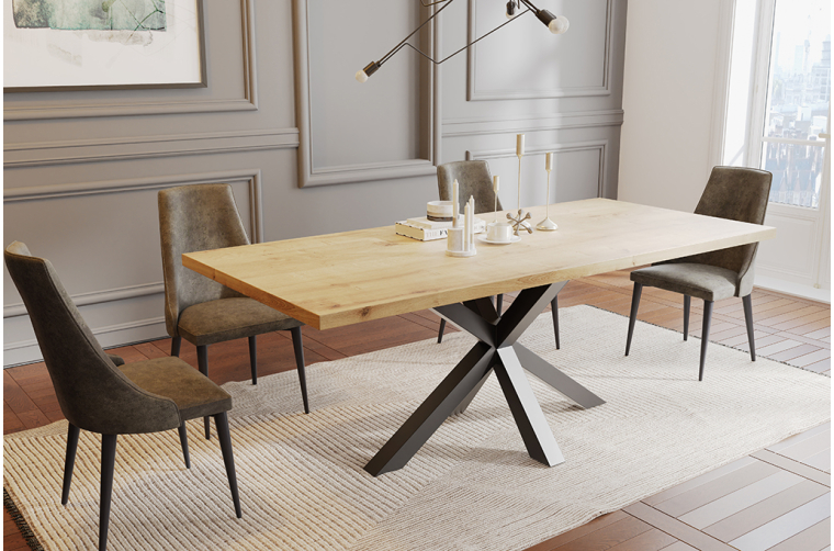 Stół Mursi 150x90x75h - dąb lakierowany, stelaż...