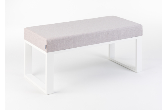 Ławka Dalton 100x40x41 - linea beż 01, stelaż biały mat, wysyłka 24h