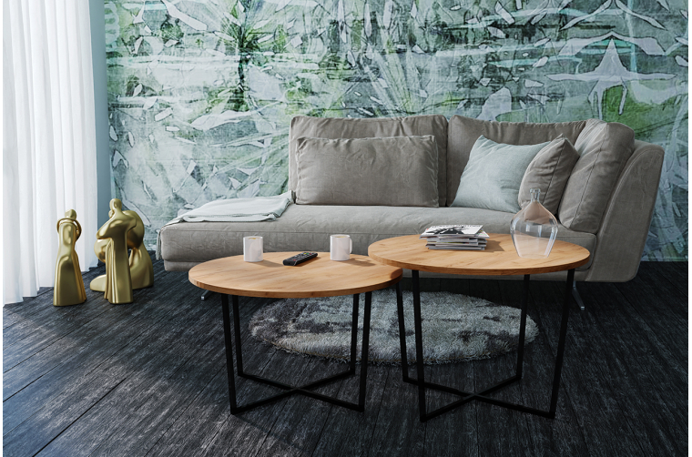 Okrągłe stoliki kawowe Frodi- zestaw