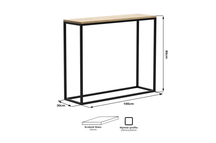 Minimalistyczna konsola Alva z metalu