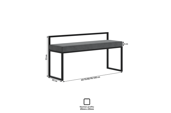 Skórzana ławka Judit z oparciem