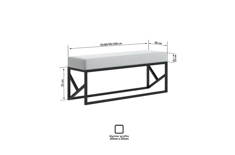 Loftowa ławka Elinor ze skórzanym siedziskiem