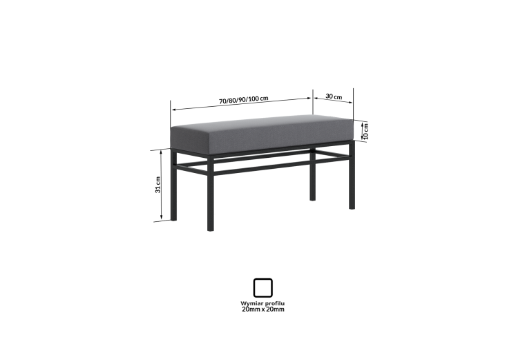 Skórzana ławka Frida