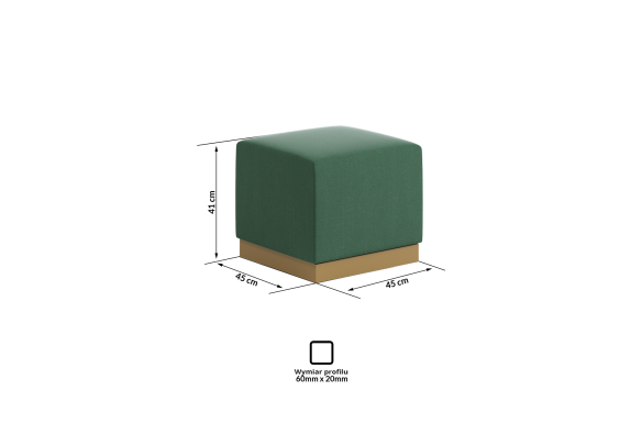 Puf Hugo, taboret tapicerowany skórą