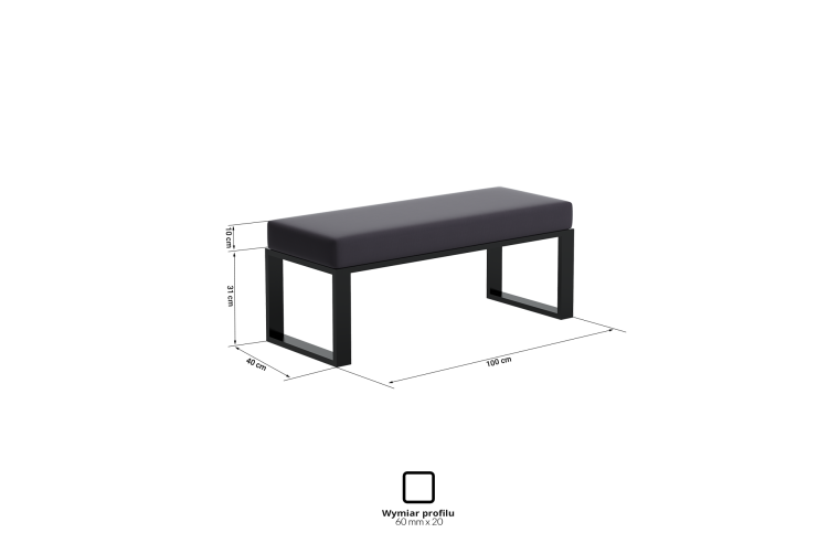 Nowoczesna ławka Dalton ze skórzanym siedziskiem