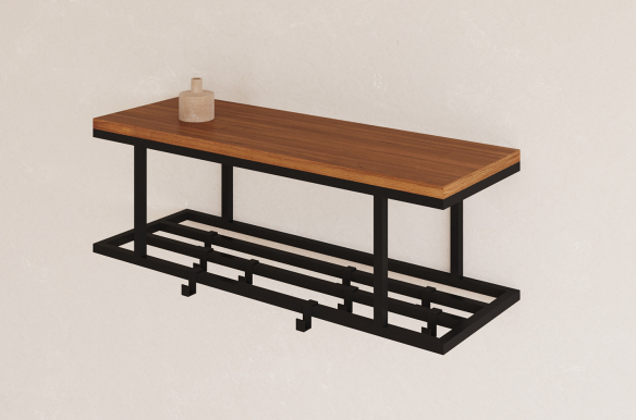 Stalowy wieszak ścienny Kari z półką