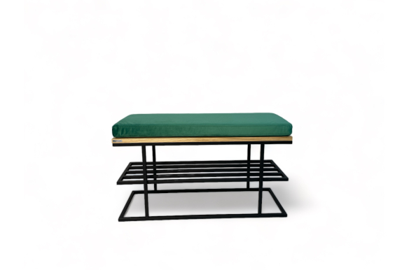 Ławka Emma 80x30x45cm- poduszka welwet 08(butelkowa zieleń), stelaż czarny mat  wysyłka 24h