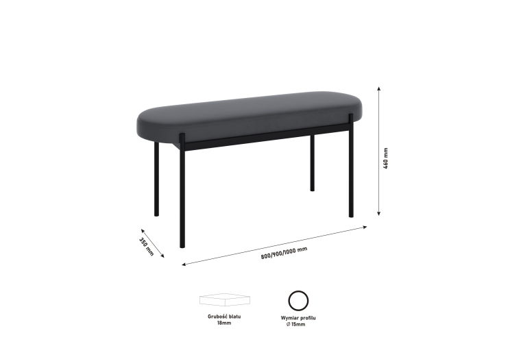 Ławka Lotta z tapicerowanym siedziskiem