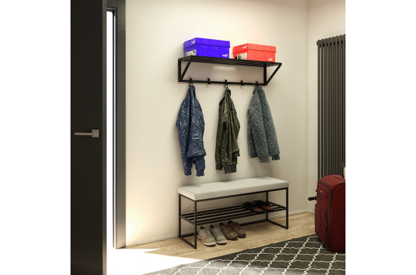 Ławka Geri basic z półką na buty 60 cm