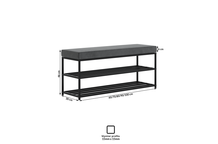 Ławka Gina do przedpokoju z półkami na buty beżowa