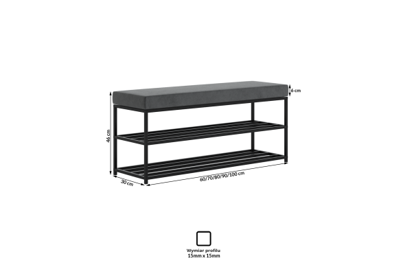 Ławka Gina do przedpokoju z półkami na buty beżowa