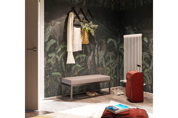 Czarna loftowa ławka Tova do przedpokoju