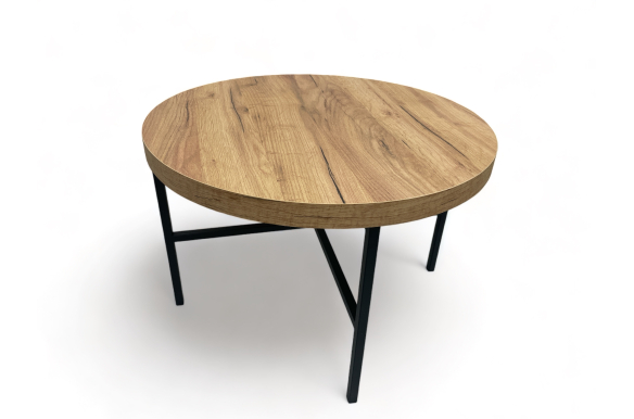 Stolik kawowy Eddi, średnica 60cm, h 40cm - DĄB CRAFT ZŁOTY WYSYŁKA 24h