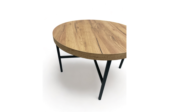 Stolik kawowy Eddi, średnica 60cm, h 40cm - DĄB CRAFT ZŁOTY WYSYŁKA 24h