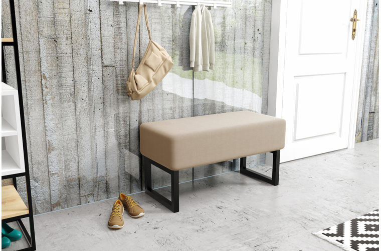 Ławka Alice z grubym siedziskiem czarnym