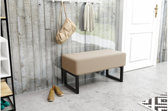 Ławka Alice z grubym siedziskiem czarnym