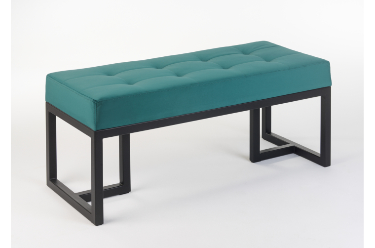 Ławka Ellyn z pikowanym siedziskiem czarnym