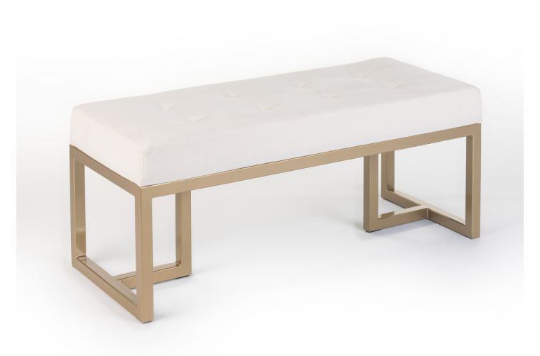 Ławka Ellyn z pikowanym siedziskiem czarnym