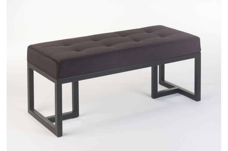 Ławka Ellyn z pikowanym siedziskiem czarnym