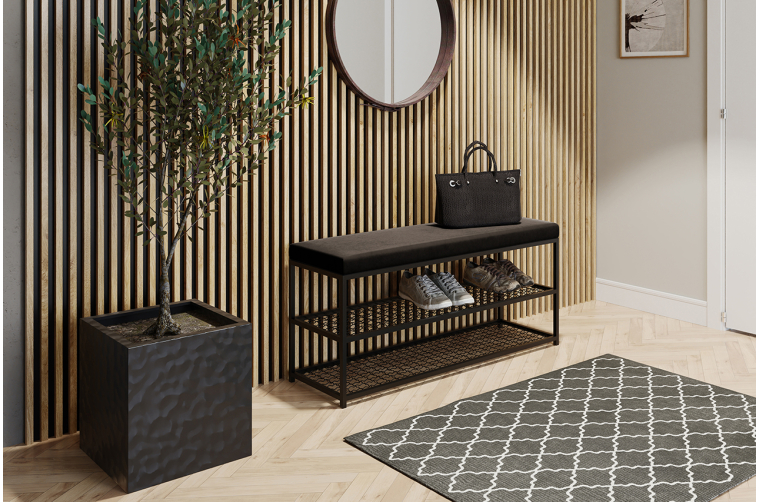 Industrialna ławka Asa z półkami na buty z...