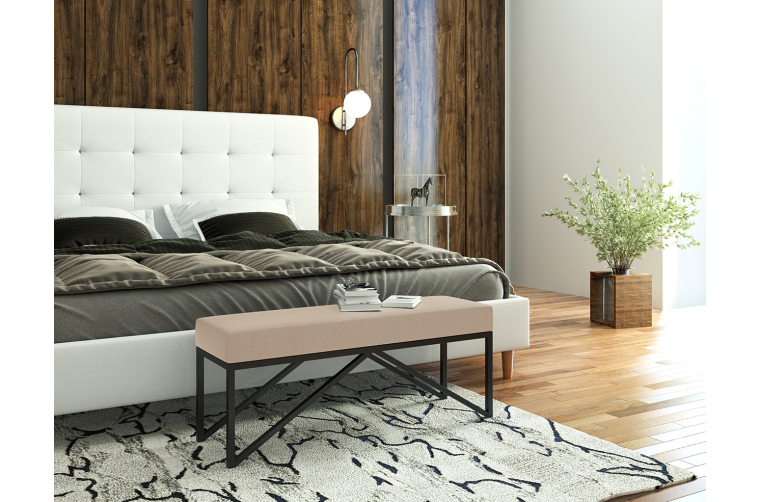 Nowoczesna czarna ławka Ina w stylu loft