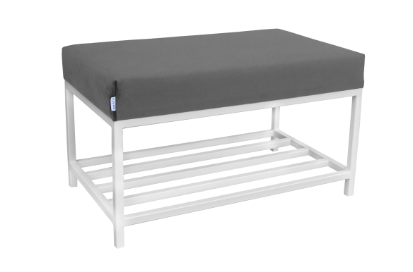 Ławka Isa z półką na buty z siedziskiem czarnym