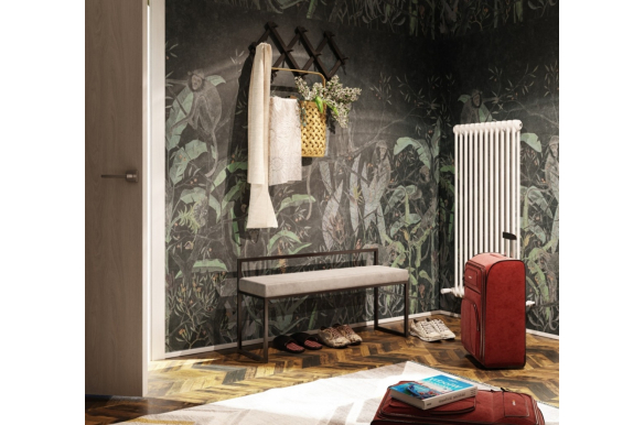 Tapicerowana ławka Judit z oparciem z siedziskiem czarnym