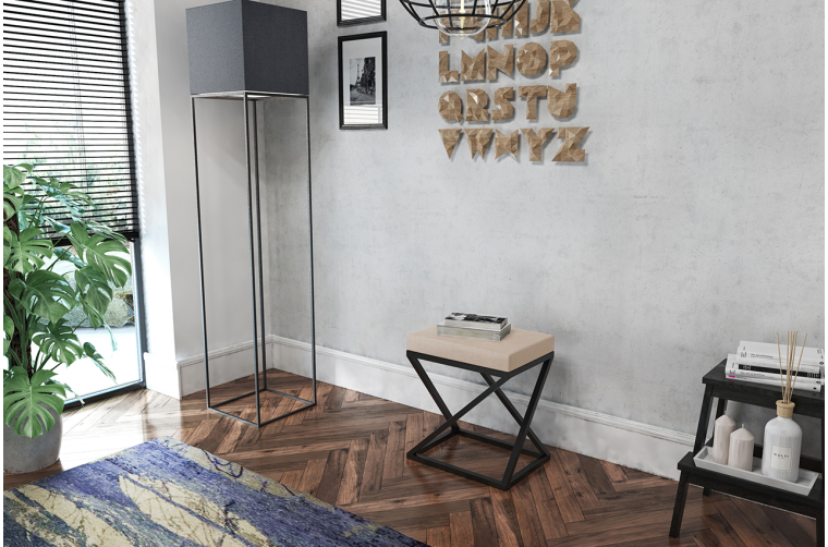 Siedzisko, taboret Kabi, puf industrialny-czarny