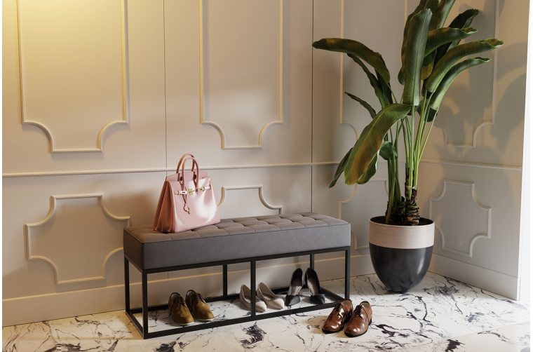 Pikowana ławka Dailia do przedpokoju z...